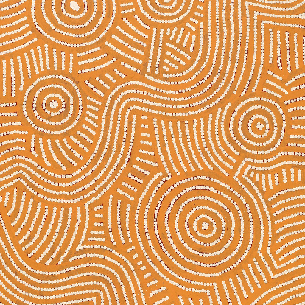 Aboriginal Artwork by Omay Nampijinpa Gallagher, Yankirri Jukurrpa (Emu Dreaming) - Ngarlikurlangu, 122x46cm