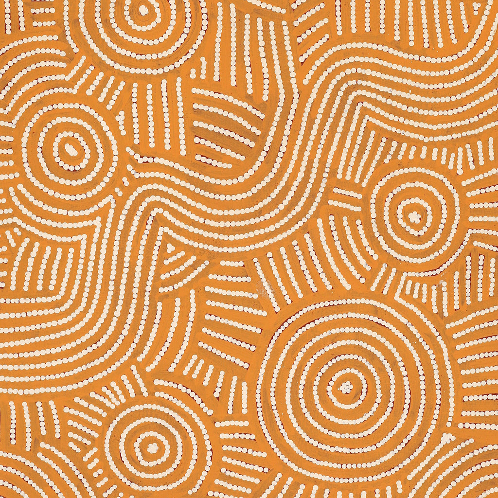 Aboriginal Artwork by Omay Nampijinpa Gallagher, Yankirri Jukurrpa (Emu Dreaming) - Ngarlikurlangu, 122x46cm