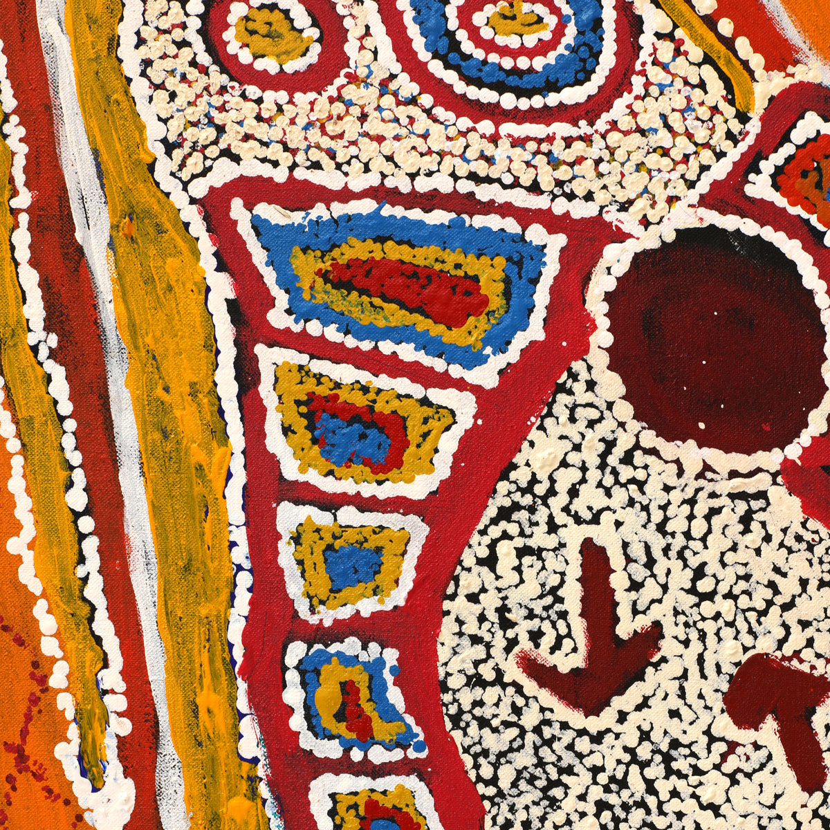 Aboriginal Art by Ormay Nangala Gallagher, Yankirri Jukurrpa (Emu Dreaming) - Ngarlikurlangu, 122x61cm - ART ARK®