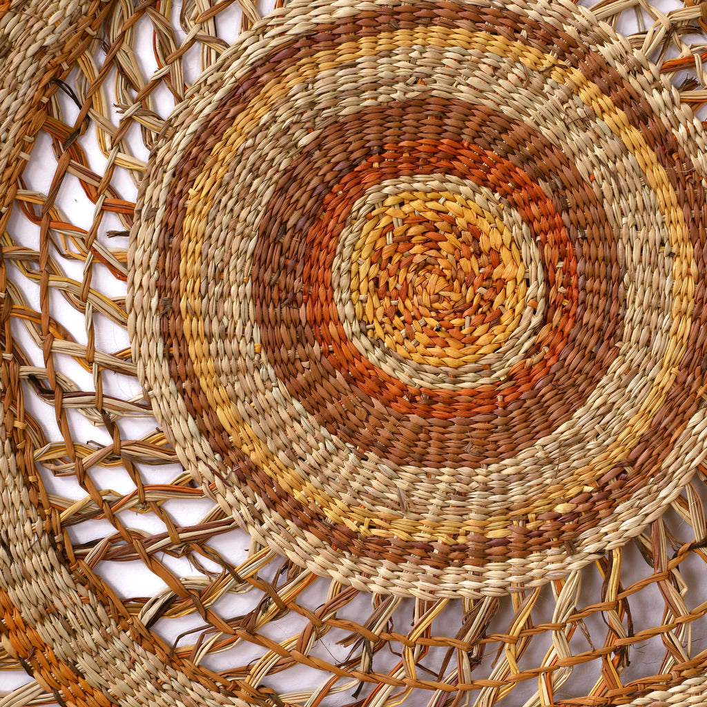 Aboriginal Artwork by Pansy Darcy, Woven Mat, 160cm