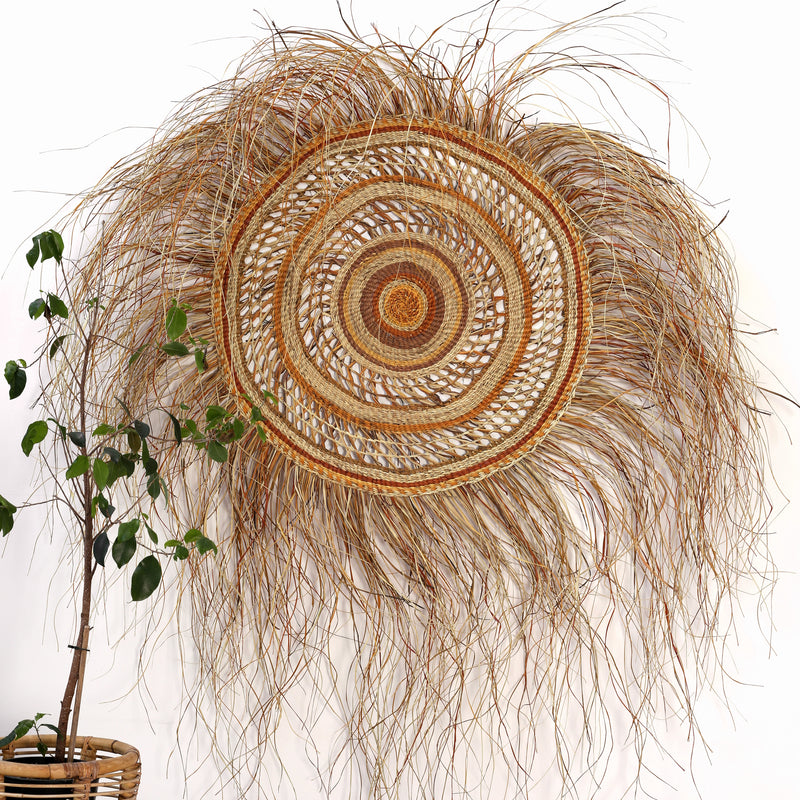 Aboriginal Artwork by Pansy Darcy, Woven Mat, 160cm