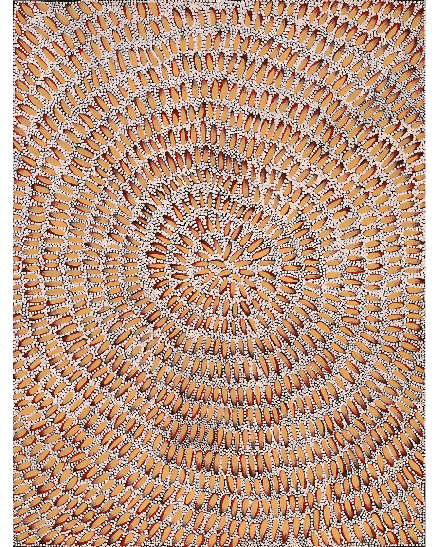 Aboriginal Artwork by Patricia Nakamarra Oldfield, Karnta Jukurrpa (Women's Dreaming) - Bush Medicine, 61x46cm