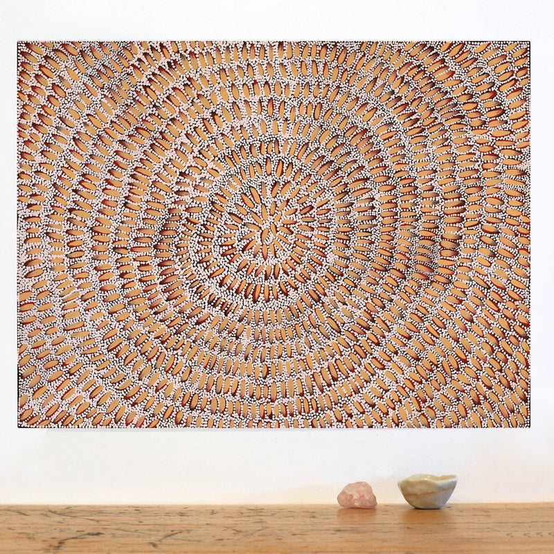 Aboriginal Artwork by Patricia Nakamarra Oldfield, Karnta Jukurrpa (Women's Dreaming) - Bush Medicine, 61x46cm