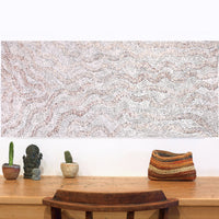 Aboriginal Artwork by Patricia Nakamarra Oldfield, Karnta Jukurrpa (Women's Dreaming) - Bush Medicine, 107x46cm