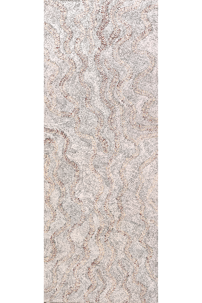 Aboriginal Artwork by Patricia Nakamarra Oldfield, Karnta Jukurrpa (Women's Dreaming) - Bush Medicine, 122x46cm