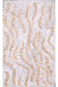 Aboriginal Artwork by Patricia Nakamarra Oldfield, Karnta Jukurrpa (Women's Dreaming) - Bush Medicine, 76x46cm
