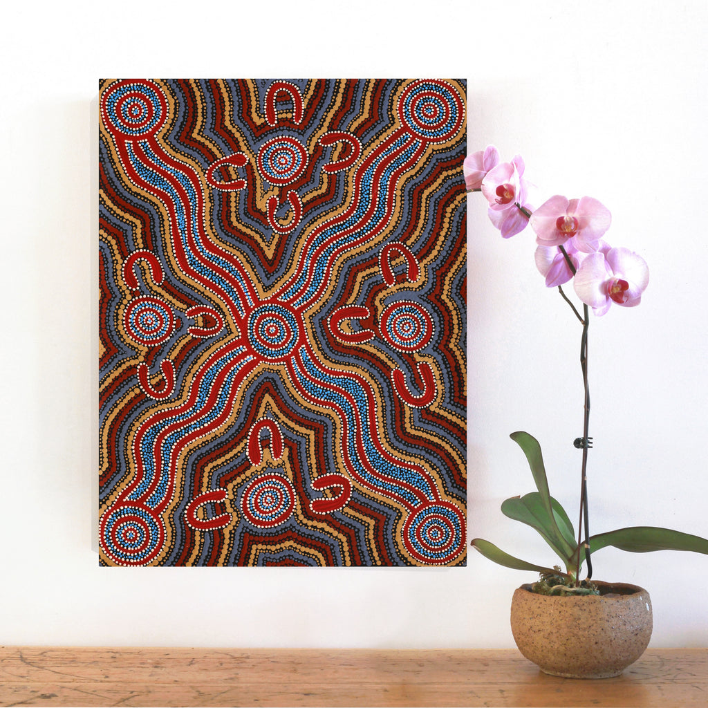 Aboriginal Artwork by Patricia Robinson, Karnta Jukurrpa (Womens Dreaming), 61x46cm