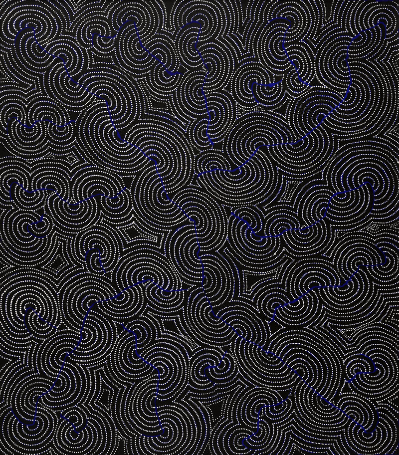 Aboriginal Artwork by Patrick Japangardi Williams, Mina Mina Jukurrpa (Mina Mina Dreaming), 122x107cm