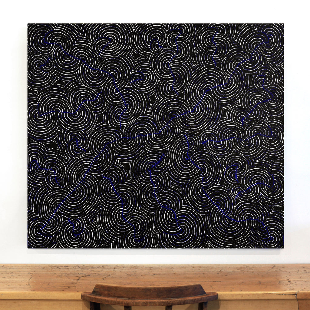 Aboriginal Artwork by Patrick Japangardi Williams, Mina Mina Jukurrpa (Mina Mina Dreaming), 122x107cm