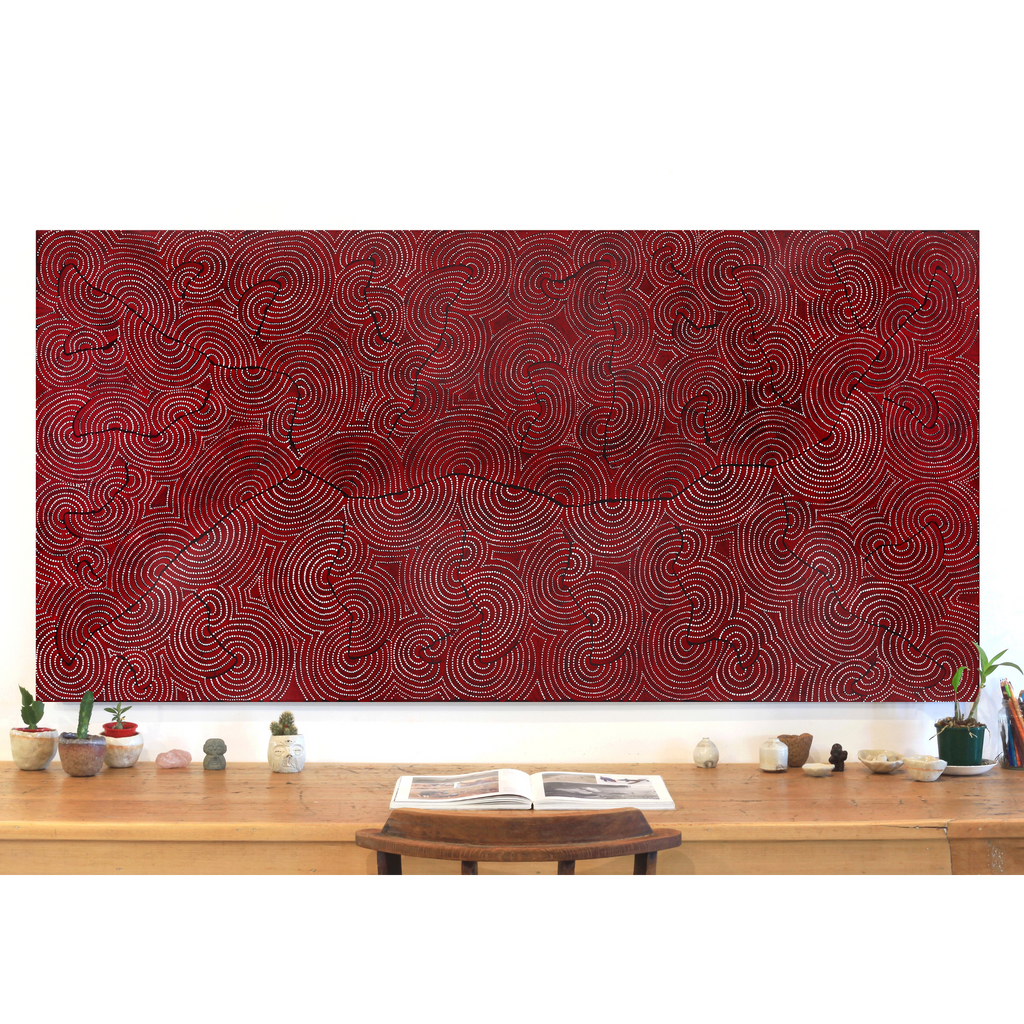 Aboriginal Artwork by Patrick Japangardi Williams, Mina Mina Jukurrpa (Mina Mina Dreaming), 183x91cm