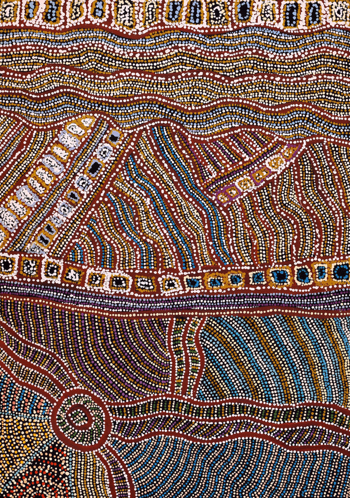 Aboriginal Artwork by Tjutjuna Paul Andy, Kalaya Tjukurpa, 101x71cm