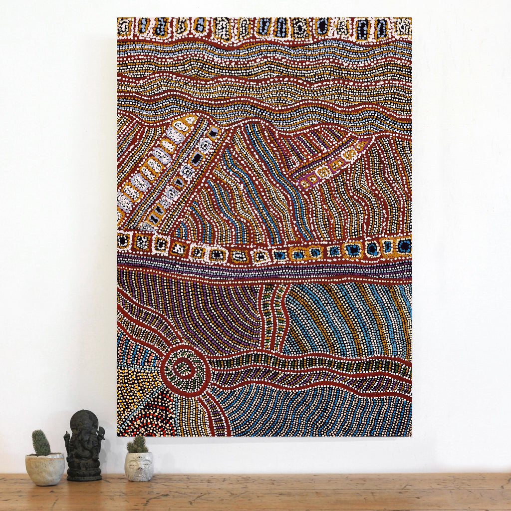 Aboriginal Artwork by Tjutjuna Paul Andy, Kalaya Tjukurpa, 101x71cm