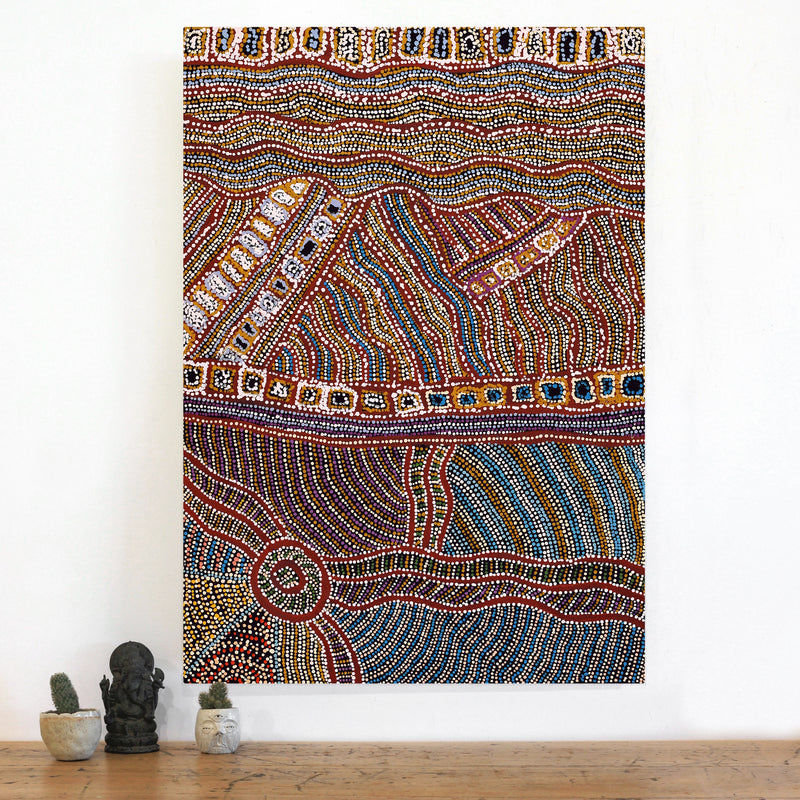 Aboriginal Artwork by Tjutjuna Paul Andy, Kalaya Tjukurpa, 101x71cm