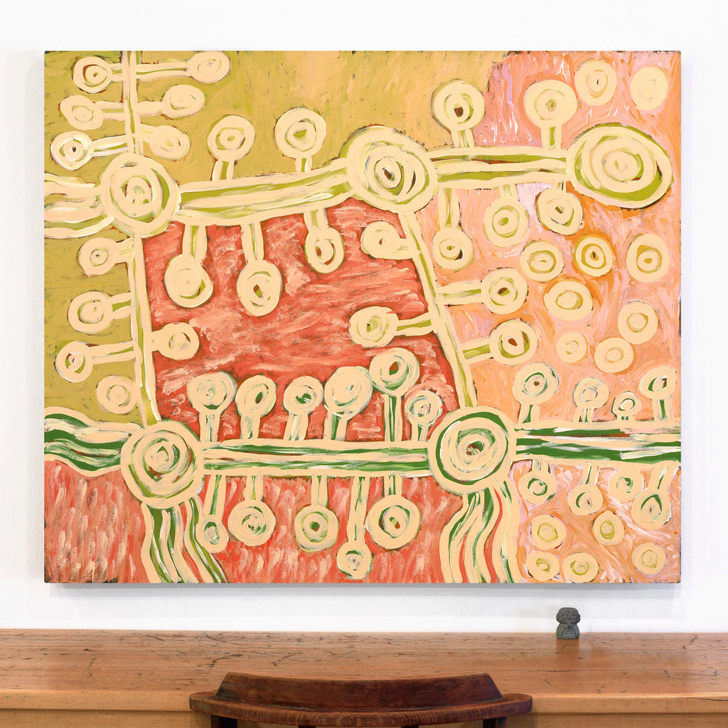 Aboriginal Artwork by Tjutjuna Paul Andy, Seven Sisters, 122x102cm