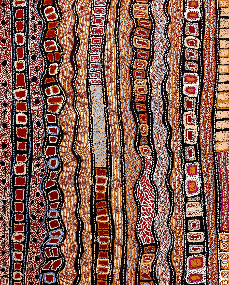 Aboriginal Artwork by Tjutjuna Paul Andy, Kalaya Tjukurpa, 152x122cm
