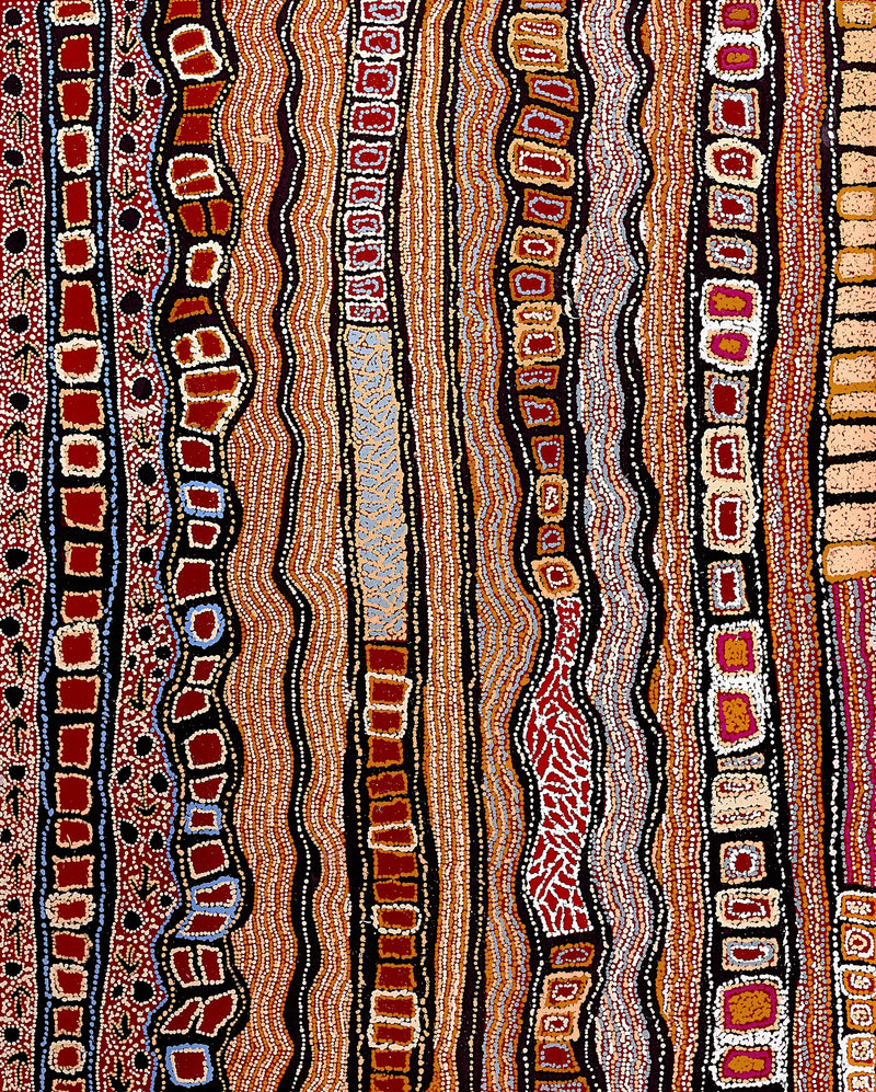 Aboriginal Artwork by Tjutjuna Paul Andy, Kalaya Tjukurpa, 152x122cm