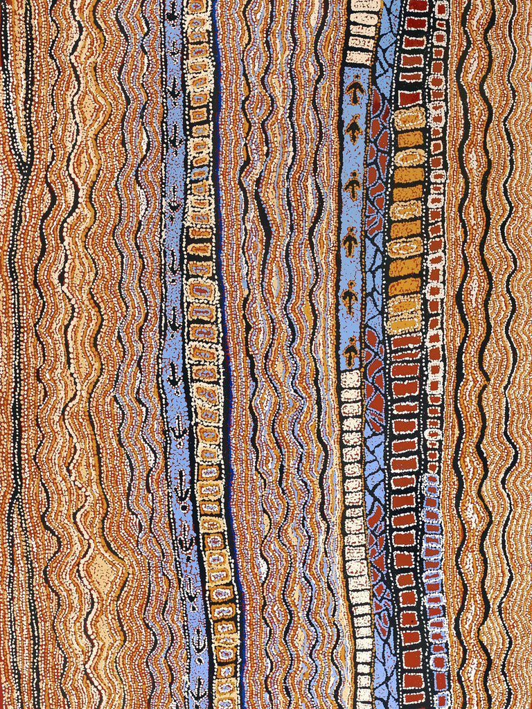 Aboriginal Artwork by Tjutjuna Paul Andy, Kalaya Tjukurpa, 182x135cm