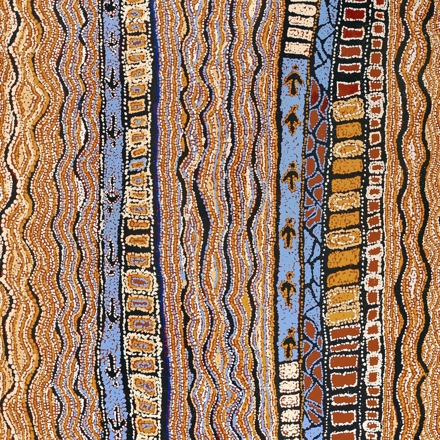 Aboriginal Artwork by Tjutjuna Paul Andy, Kalaya Tjukurpa, 182x135cm