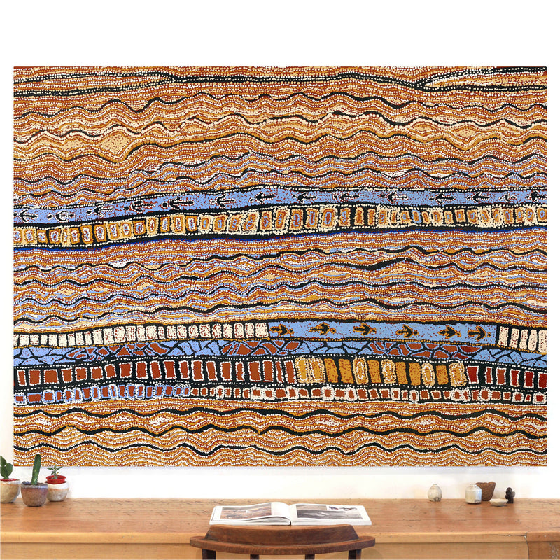 Aboriginal Artwork by Tjutjuna Paul Andy, Kalaya Tjukurpa, 182x135cm