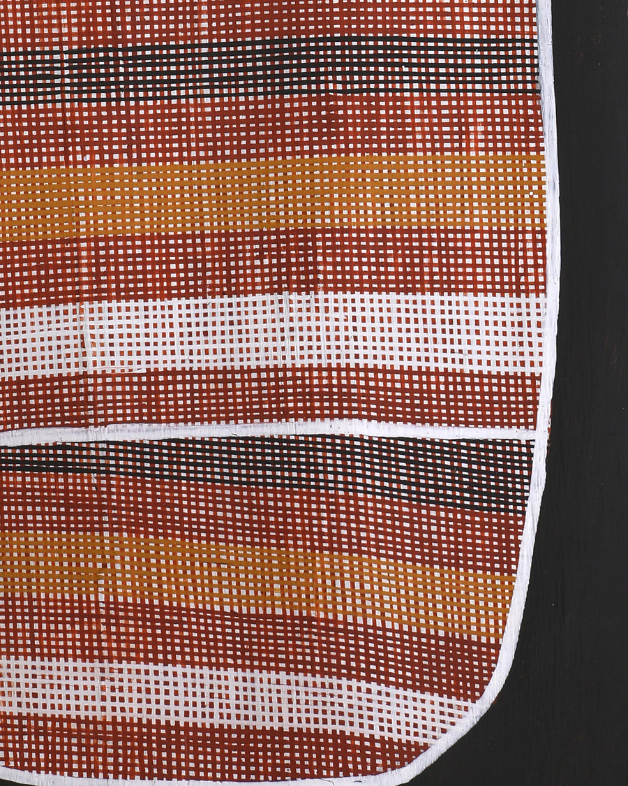 Aboriginal Artwork by Paul Nabulumo Namarinjmak, Wak Wak, 113x24cm Bark