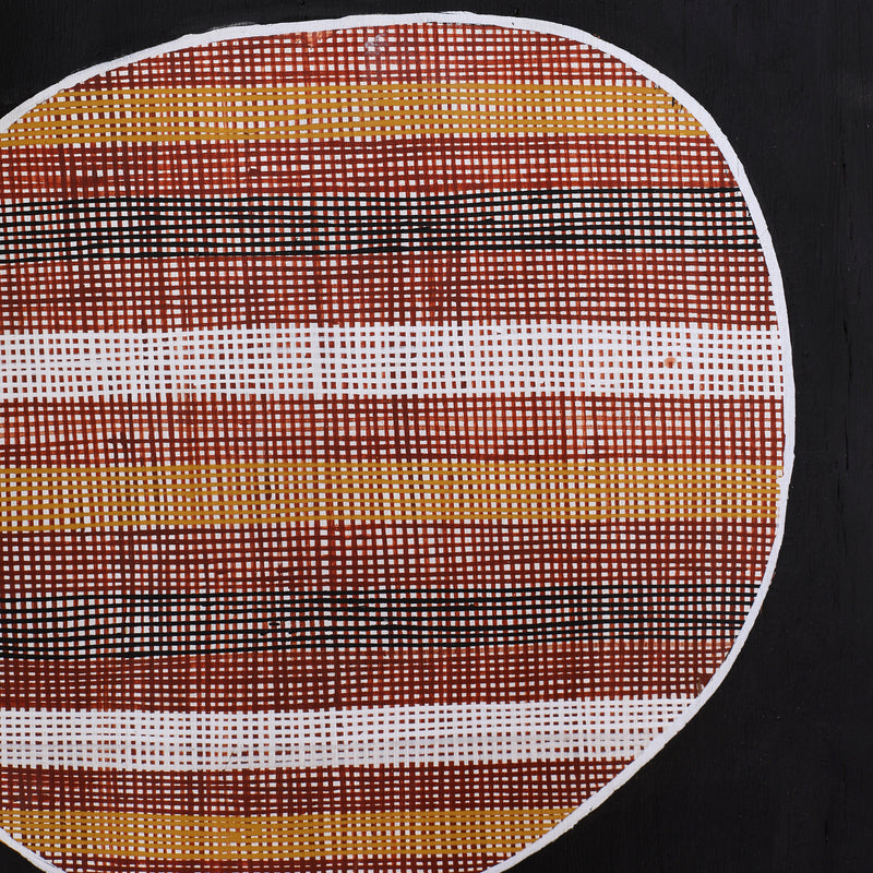 Aboriginal Artwork by Paul Nabulumo Namarinjmak, Dirdbim (Moon Dreaming), 130x33cm
