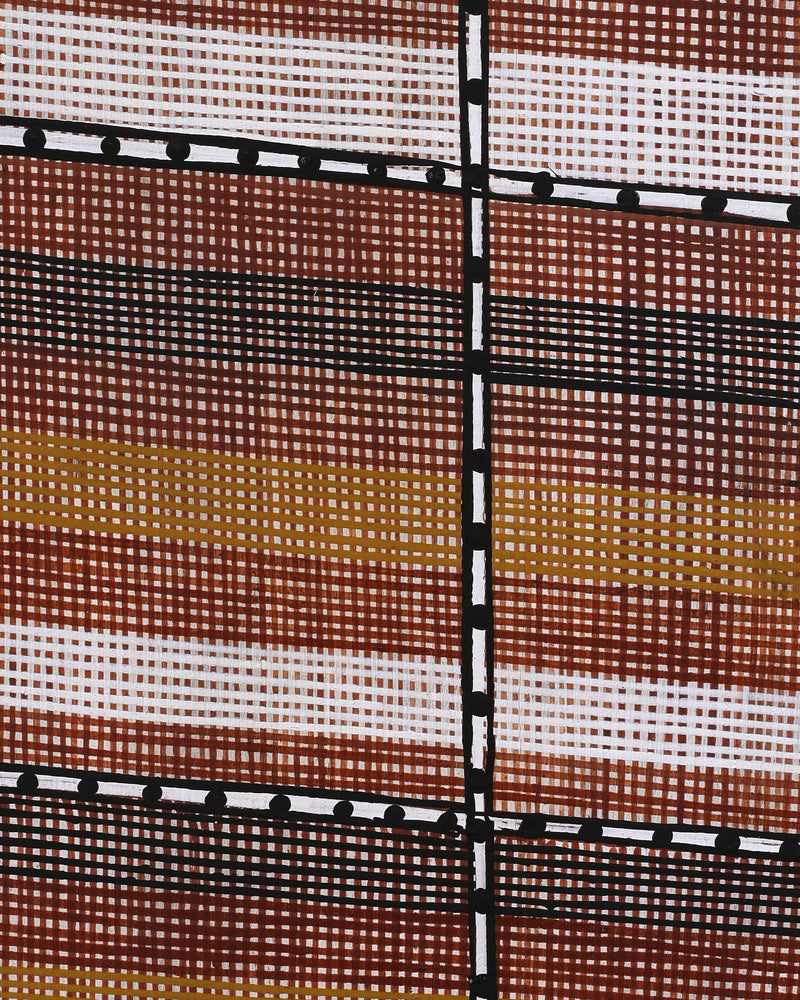Aboriginal Artwork by Paul Nabulumo Namarinjmak, Wak Wak, 122x39cm