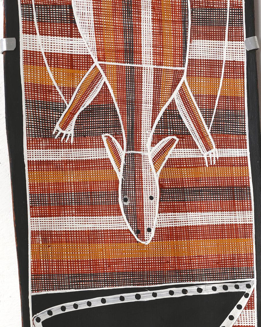 Aboriginal Artwork by Paul Nabulumo Namarinjmak, Djabbo (Northern Spotted Quoll), 125x23cm