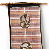 Aboriginal Artwork by Paul Nabulumo Namarinjmak, Wayuk (Water lily), 102x40cm Bark