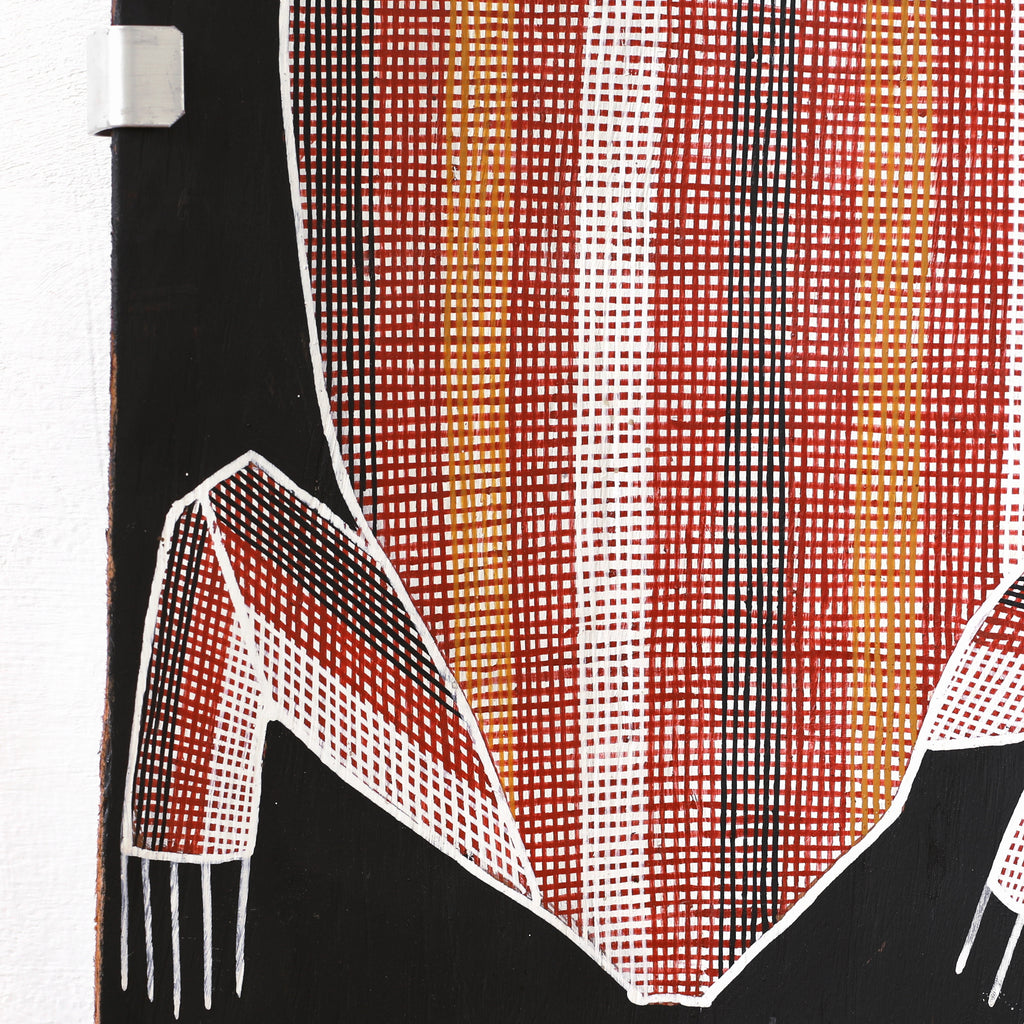Aboriginal Artwork by Paul Nabulumo Namarinjmak, Barnda - long neck turtle, 68x24cm Bark