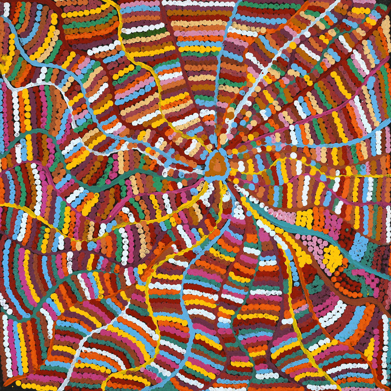 Aboriginal Artwork by Pauline Bunwarrie, Nyangamarta Country, 56x56cm