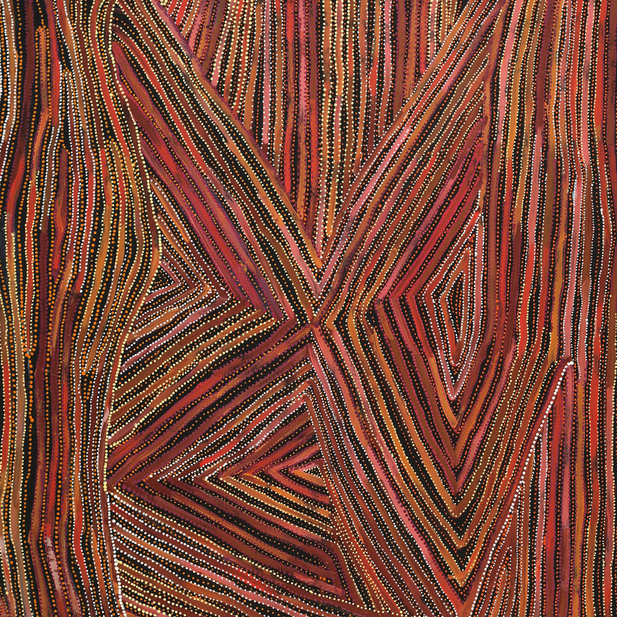 Aboriginal Artwork by Pauline Napangardi Gallagher, Lukarrara Jukurrpa, 152x107cm