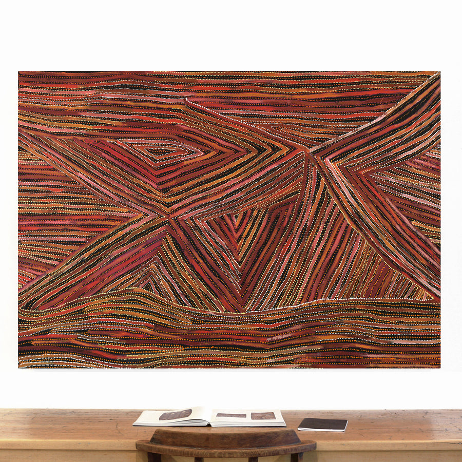 Aboriginal Artwork by Pauline Napangardi Gallagher, Lukarrara Jukurrpa, 152x107cm