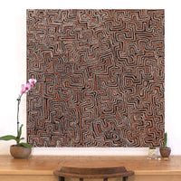 Aboriginal Artwork by Pauline Napangardi Gallagher, Lukarrara Jukurrpa, 107x107cm