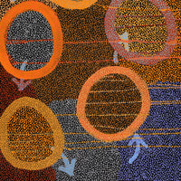Aboriginal Artwork by Pauline Nampijinpa Singleton, Yankirri Jukurrpa (Emu Dreaming) - Ngarlikurlangu, 107x61cm