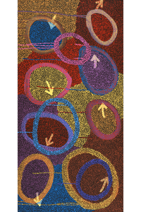 Aboriginal Artwork by Pauline Nampijinpa Singleton, Yankirri Jukurrpa (Emu Dreaming) - Ngarlikurlangu, 122x61cm