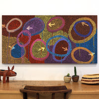 Aboriginal Artwork by Pauline Nampijinpa Singleton, Yankirri Jukurrpa (Emu Dreaming) - Ngarlikurlangu, 122x61cm