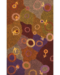 Aboriginal Artwork by Pauline Nampijinpa Singleton, Yankirri Jukurrpa (Emu Dreaming) - Ngarlikurlangu, 122x76cm