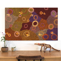 Aboriginal Artwork by Pauline Nampijinpa Singleton, Yankirri Jukurrpa (Emu Dreaming) - Ngarlikurlangu, 122x76cm