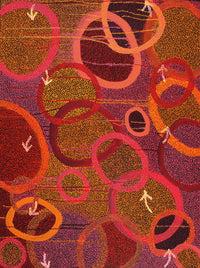 Aboriginal Artwork by Pauline Nampijinpa Singleton, Yankirri Jukurrpa (Emu Dreaming) - Ngarlikurlangu, 122x91cm
