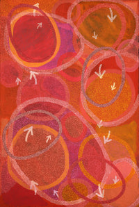 Aboriginal Artwork by Pauline Nampijinpa Singleton, Yankirri Jukurrpa (Emu Dreaming) - Ngarlikurlangu, 182x122cm