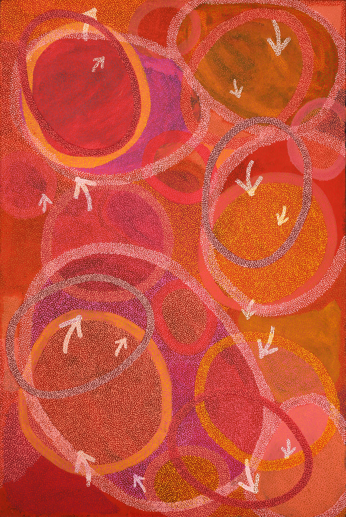 Aboriginal Artwork by Pauline Nampijinpa Singleton, Yankirri Jukurrpa (Emu Dreaming) - Ngarlikurlangu, 182x122cm