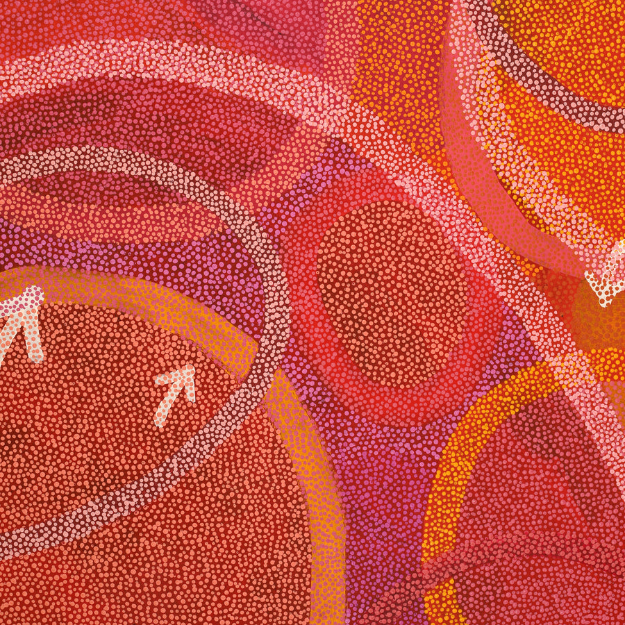 Aboriginal Artwork by Pauline Nampijinpa Singleton, Yankirri Jukurrpa (Emu Dreaming) - Ngarlikurlangu, 182x122cm