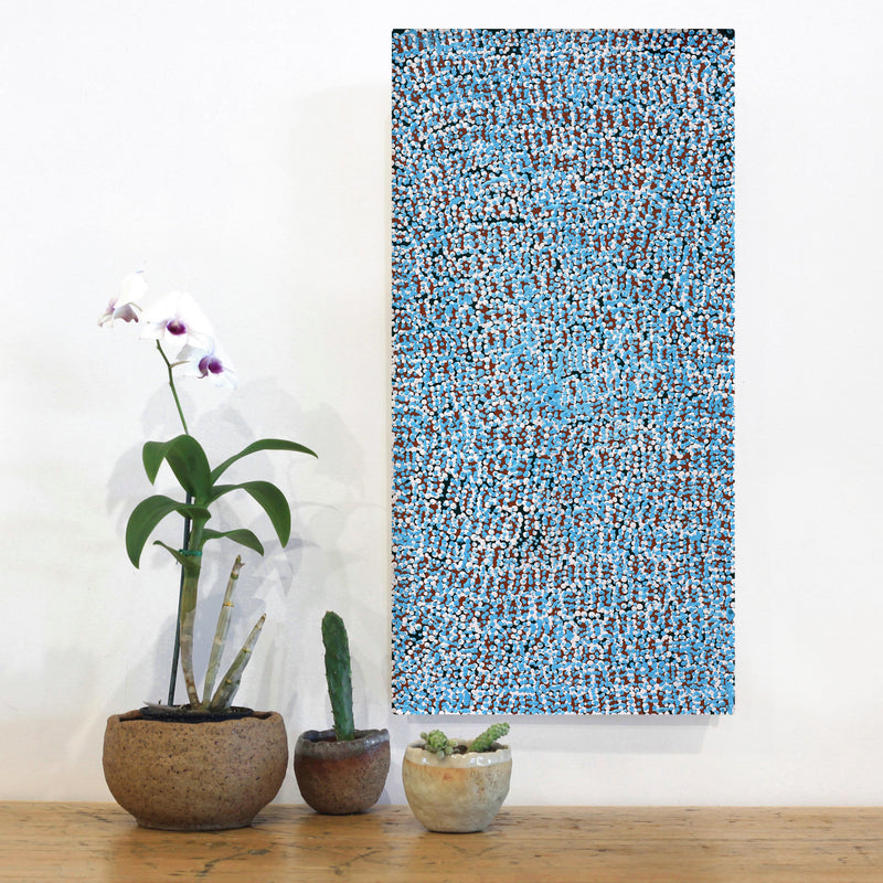 Aboriginal Artwork by Peggy Nampijinpa Brown, Warlukurlangu Jukurrpa (Fire country Dreaming), 61x30cm