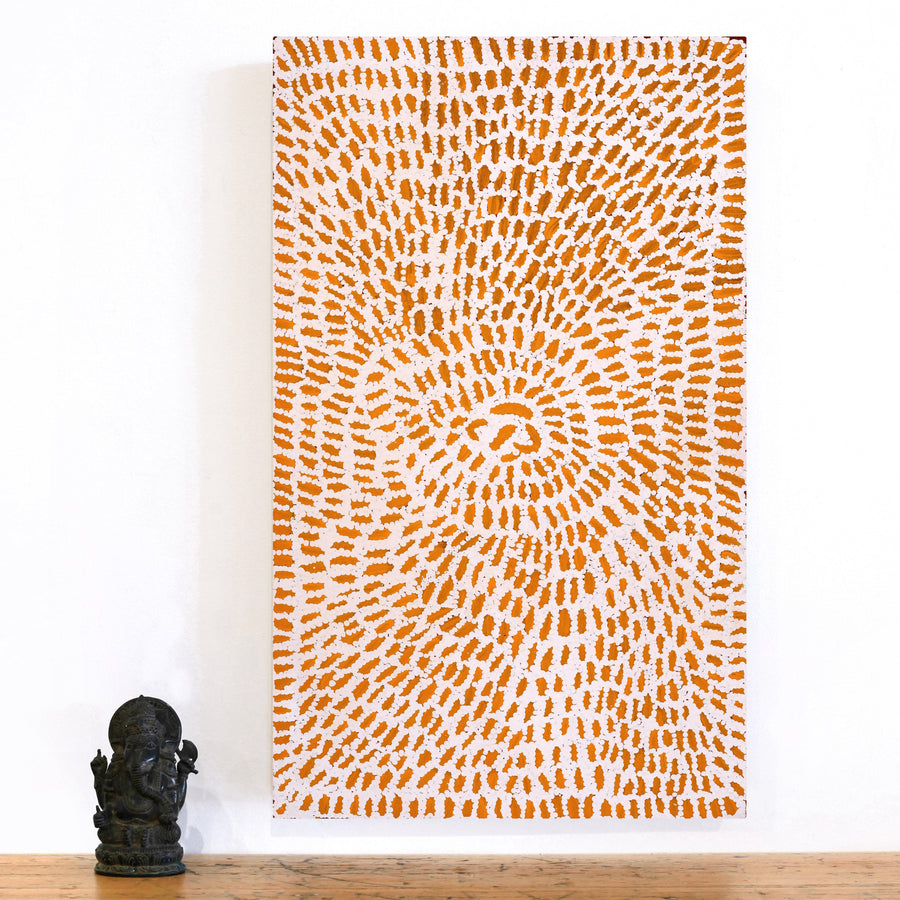 Aboriginal Artwork by Peggy Nampijinpa Brown, Warlukurlangu Jukurrpa (Fire country Dreaming), 76x46cm