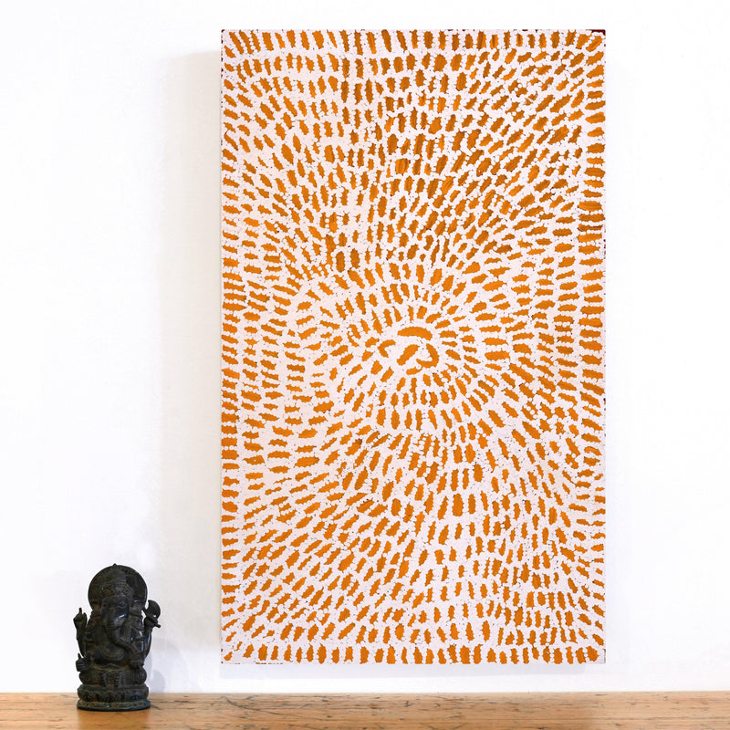 Aboriginal Artwork by Peggy Nampijinpa Brown, Warlukurlangu Jukurrpa (Fire country Dreaming), 76x46cm
