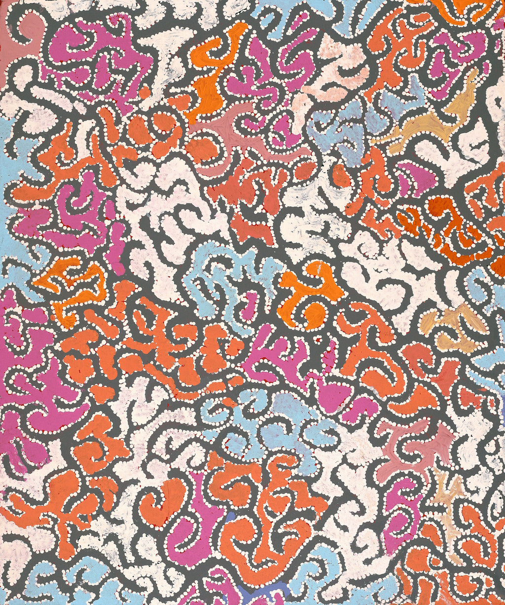 Aboriginal Artwork by Peggy Nampijinpa Brown, Warlukurlangu Jukurrpa (Fire country Dreaming), 91x76cm