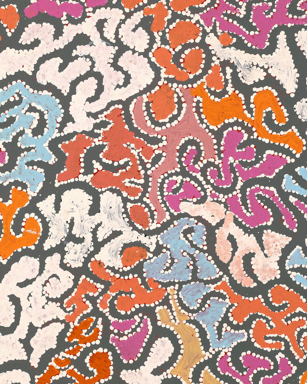 Aboriginal Artwork by Peggy Nampijinpa Brown, Warlukurlangu Jukurrpa (Fire country Dreaming), 91x76cm