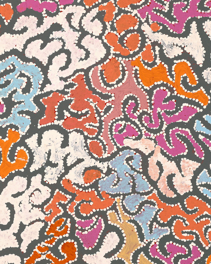 Aboriginal Artwork by Peggy Nampijinpa Brown, Warlukurlangu Jukurrpa (Fire country Dreaming), 91x76cm