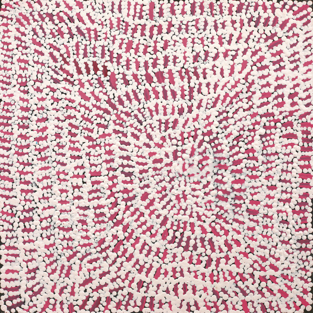 Aboriginal Artwork by Peggy Nampijinpa Brown, Warlukurlangu Jukurrpa (Fire country Dreaming), 30x30cm