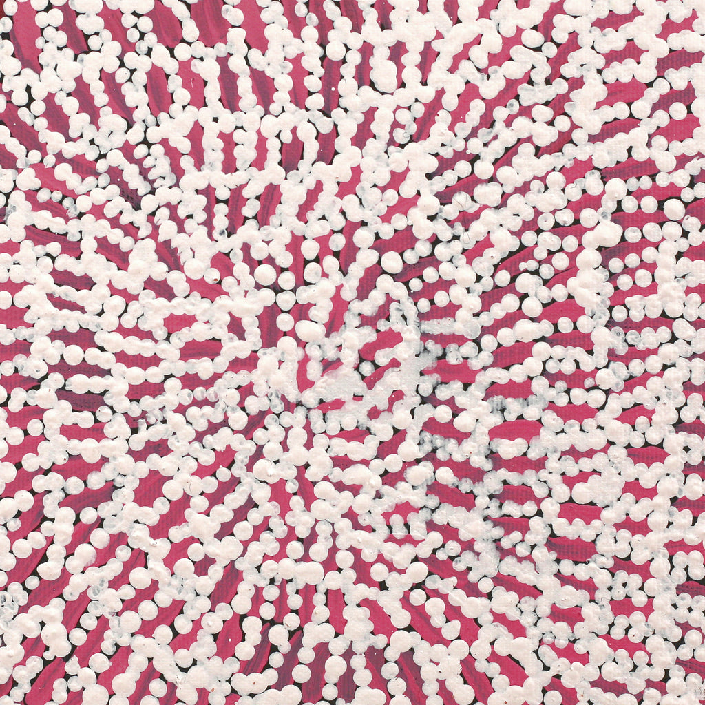 Aboriginal Artwork by Peggy Nampijinpa Brown, Warlukurlangu Jukurrpa (Fire country Dreaming), 30x30cm